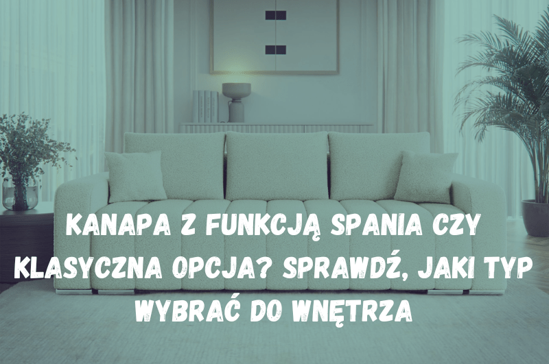 Kanapa z funkcją spania czy klasyczna opcja? Sprawdź, jaki typ wybrać do wnętrza